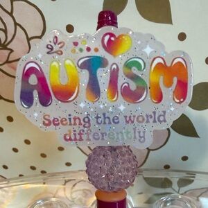 “Autism “Seeing The World Differently” Acrylic Beaded Pen